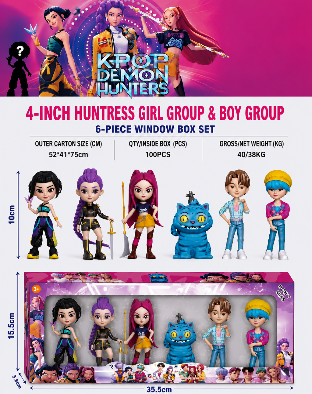 KPOP Demon Hunters 6-Piece Collection Figure Set