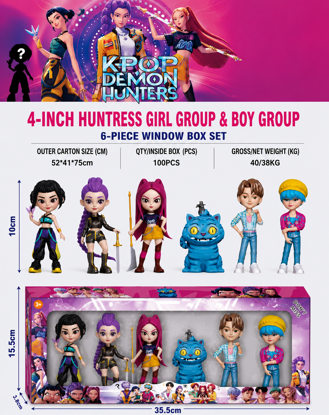 KPOP Demon Hunters 6-Piece Collection Figure Set