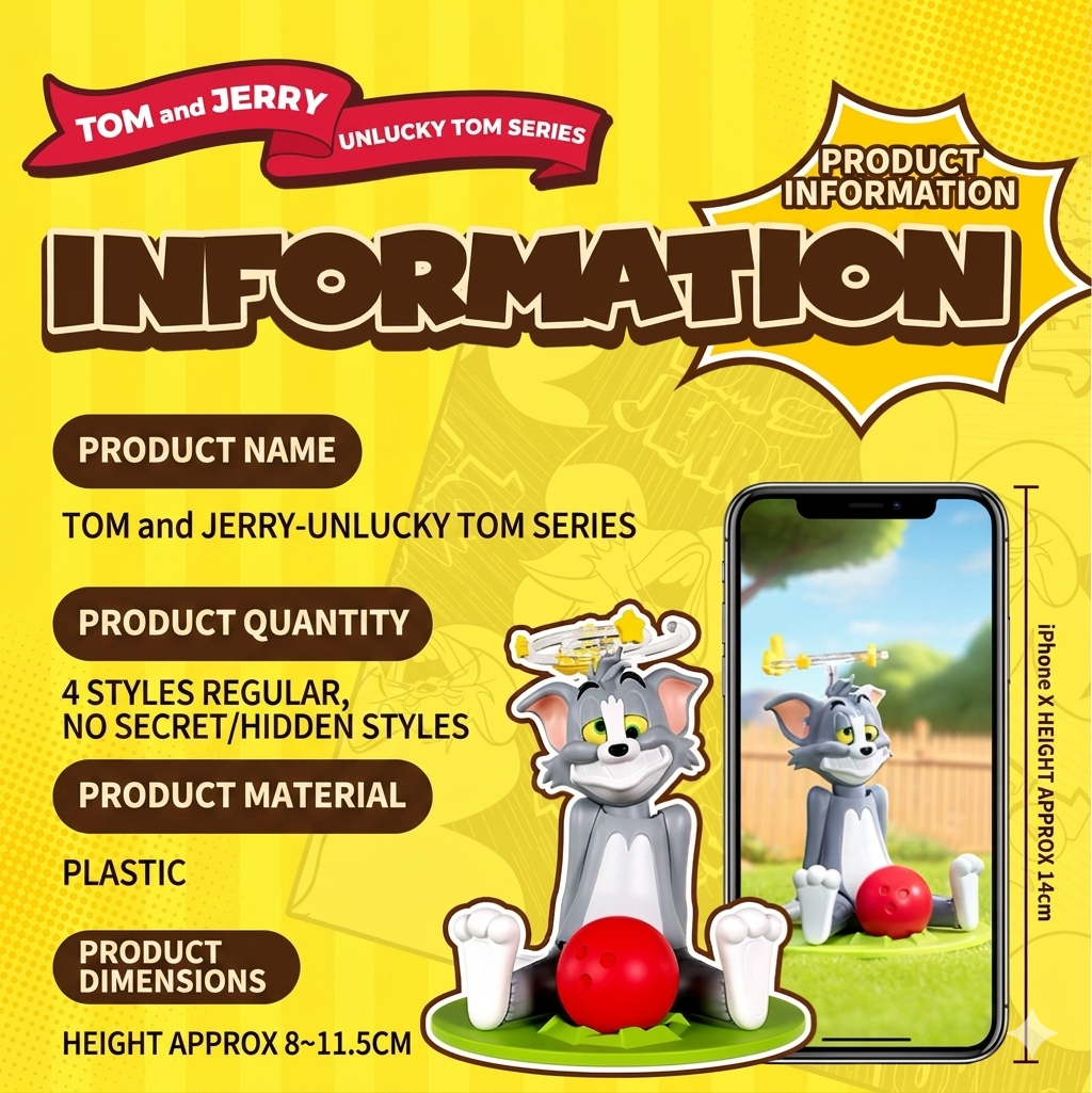52TOYS Tom and Jerry "Unlucky Tom" Series Blind Box Action Figure
