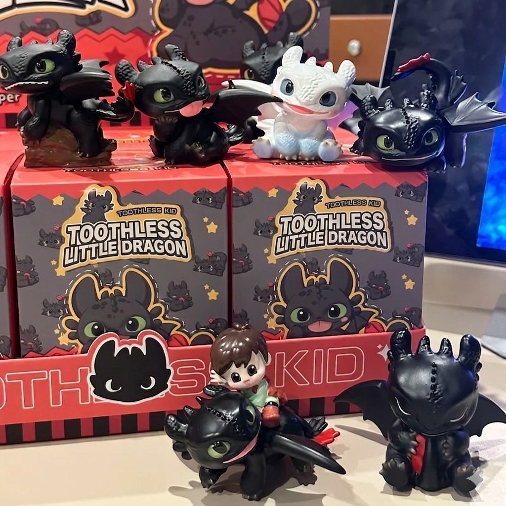 Toothless Little Dragon Collectible Mini Figures - Chibi Night Fury & Light Fury Blind Box Toy