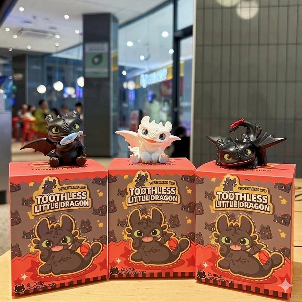 Toothless Little Dragon Collectible Mini Figures - Chibi Night Fury & Light Fury Blind Box Toy