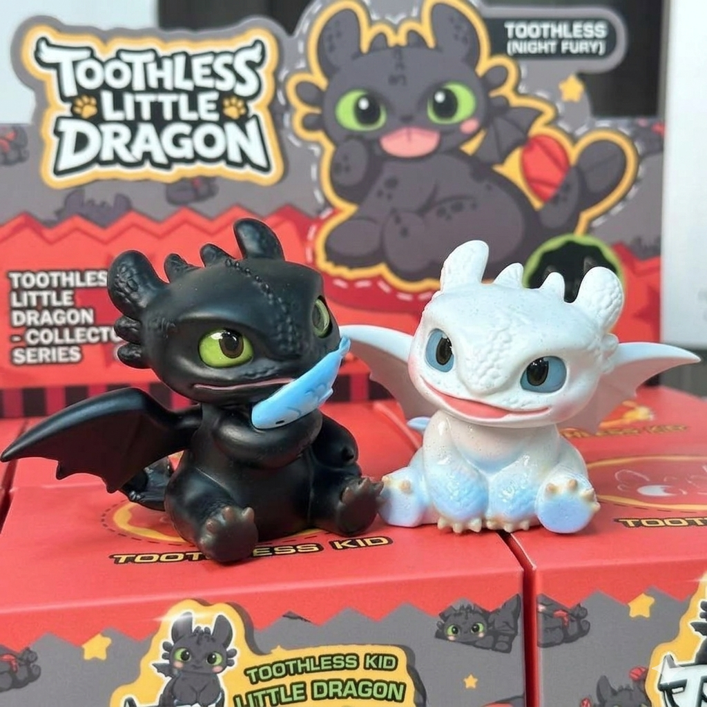 Toothless Little Dragon Collectible Mini Figures - Chibi Night Fury & Light Fury Blind Box Toy